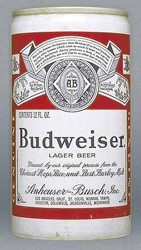 Budweiser Lager Beer Flat Top Can
