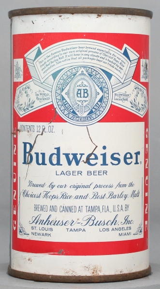 Budweiser Lager Beer Flat Top Can