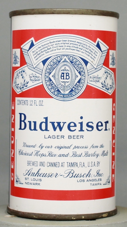 Budweiser Lager Beer Flat Top Can