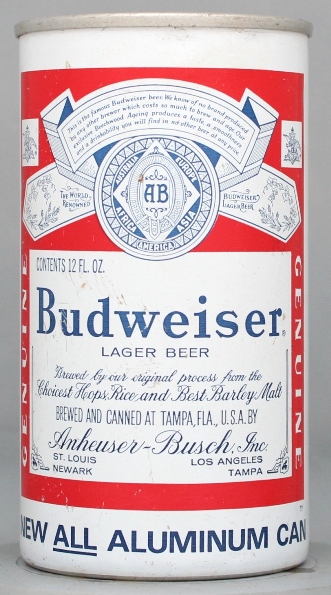 Budweiser Lager Beer Flat Top Can