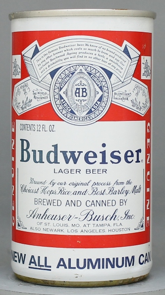 Budweiser Lager Beer Flat Top Can
