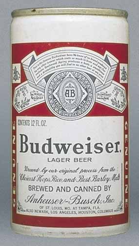 Budweiser Lager Beer Flat Top Can