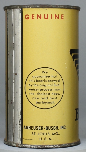 Budweiser Lager Beer Flat Top Can