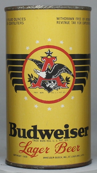 Budweiser Lager Beer Flat Top Can