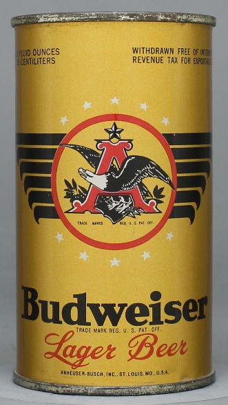 Budweiser Lager Beer Flat Top Can