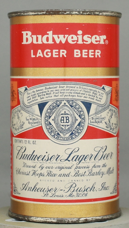 Budweiser Lager Beer Flat Top Can