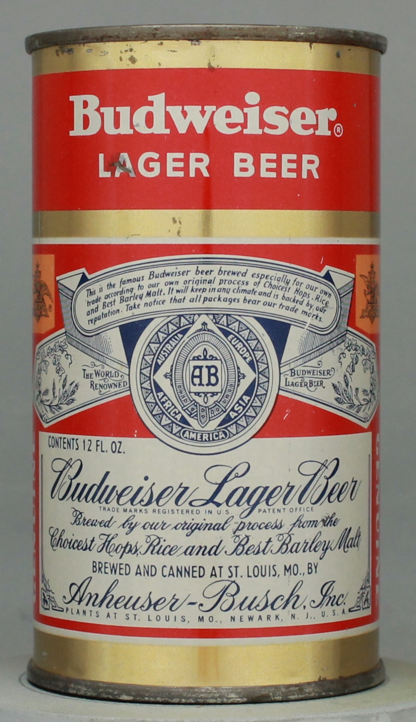Budweiser Lager Beer Flat Top Can