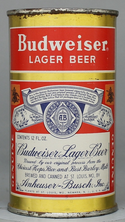 Budweiser Lager Beer Flat Top Can