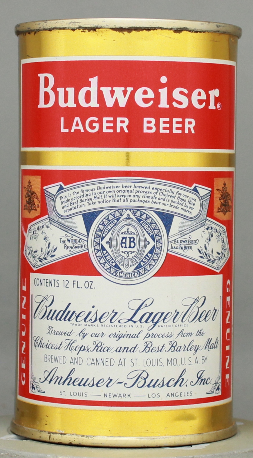 Budweiser Lager Beer Flat Top Can