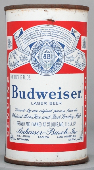 Budweiser Lager Beer Flat Top Can