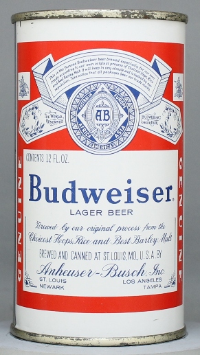 Budweiser Lager Beer Flat Top Can