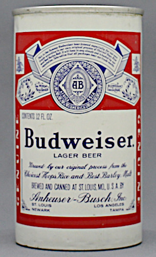 Budweiser Lager Beer Flat Top Can