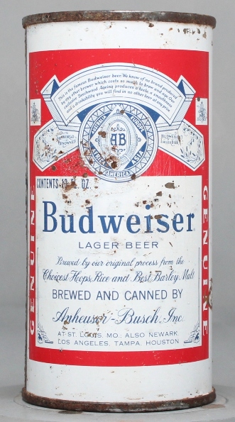 Budweiser Lager Beer Flat Top Can