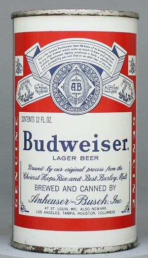 Budweiser Lager Beer Flat Top Can