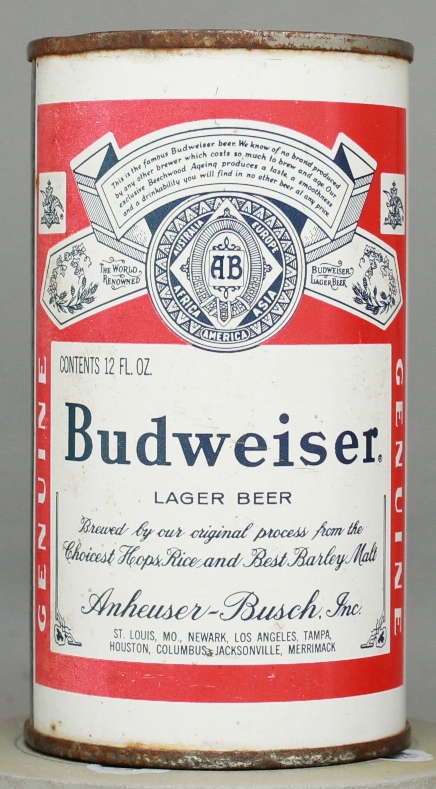 Budweiser Lager Beer Flat Top Can