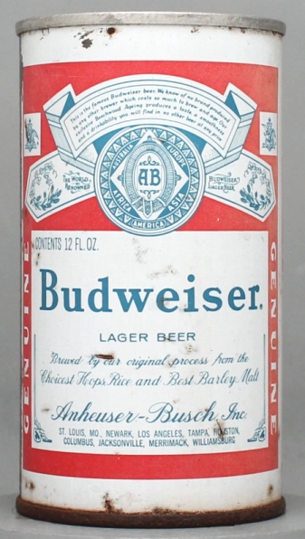 Budweiser Lager Beer Flat Top Can