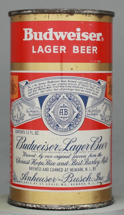 Budweiser Lager Beer Flat Top Can