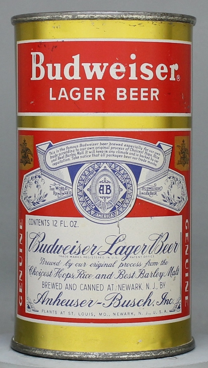 Budweiser Lager Beer Flat Top Can