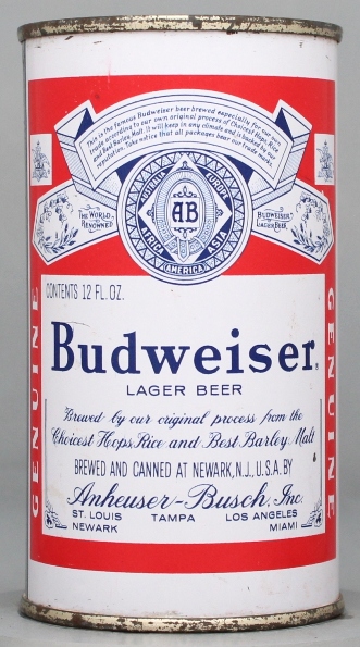 Budweiser Lager Beer Flat Top Can