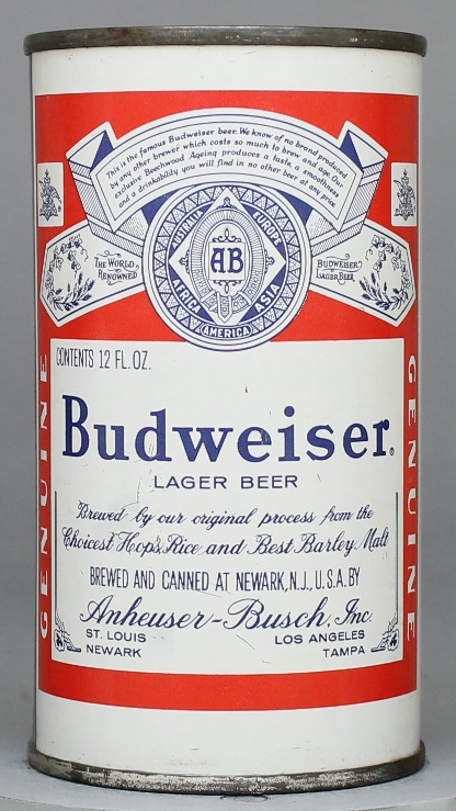 Budweiser Lager Beer Flat Top Can