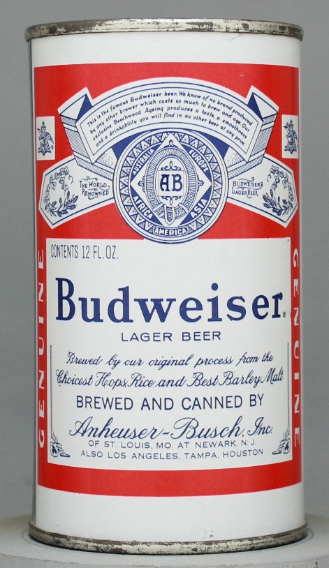 Budweiser Lager Beer Flat Top Can