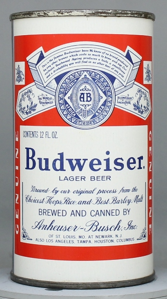 Budweiser Lager Beer Flat Top Can