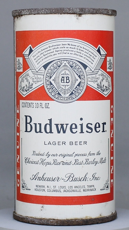 Budweiser Lager Beer Flat Top Can