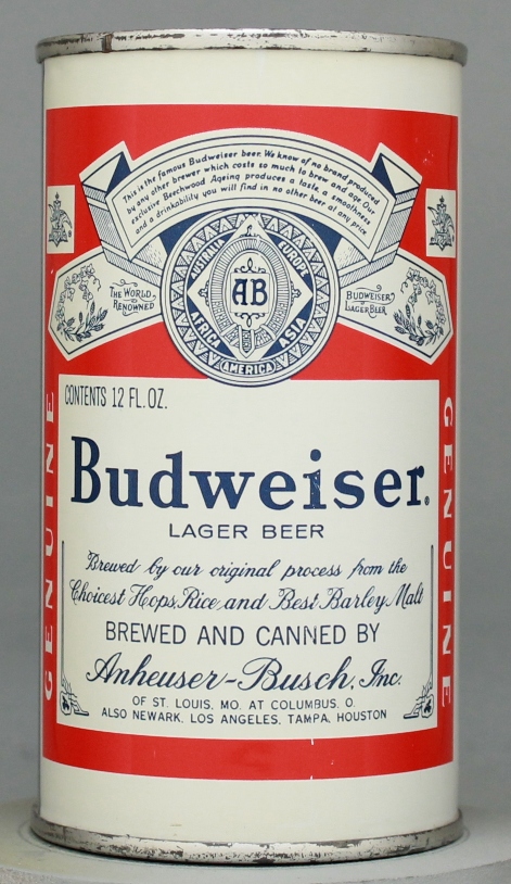 Budweiser Lager Beer Flat Top Can