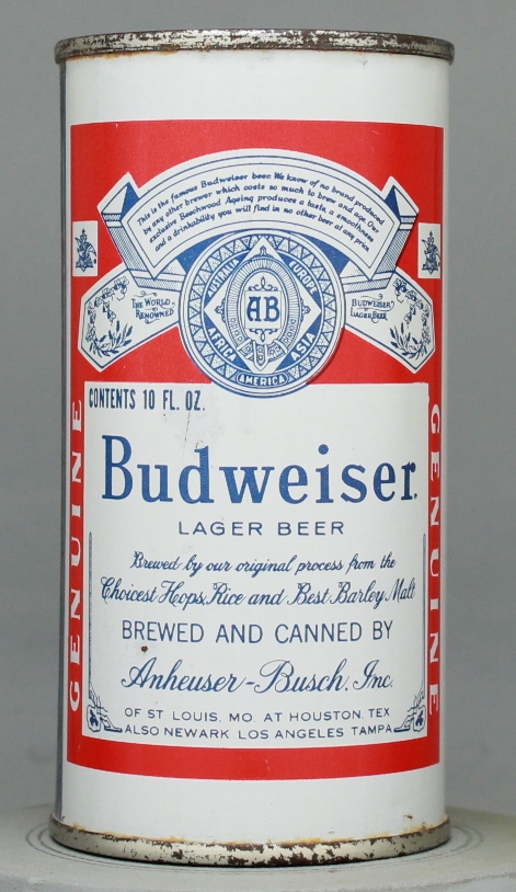 Budweiser Lager Beer Flat Top Can