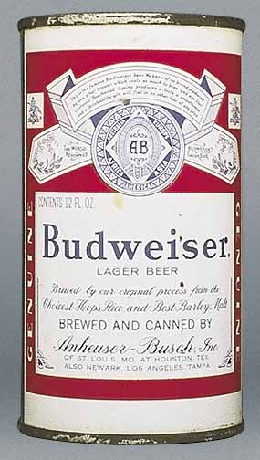 Budweiser Lager Beer Flat Top Can