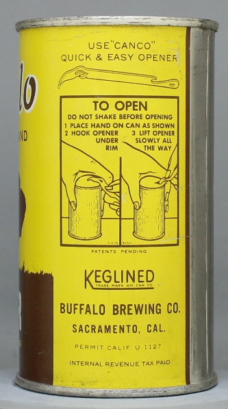 Buffalo Brand Beer Flat Top Can