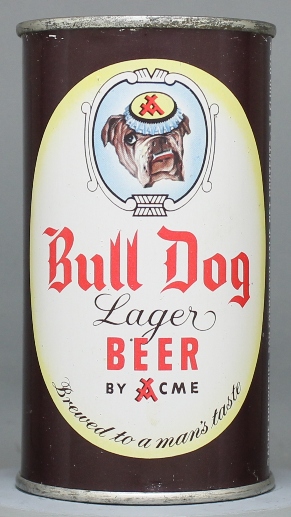 Bull Dog Lager Beer Flat Top Can