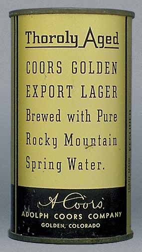 Coors Golden Export Lager Beer Flat Top Can