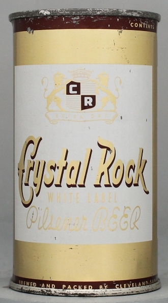 Crystal Rock White Label Beer Flat Top Can