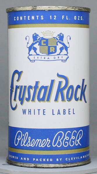 Crystal Rock White Label Beer Flat Top Can