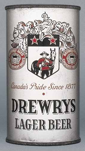Drewrys Lager Beer Flat Top Can