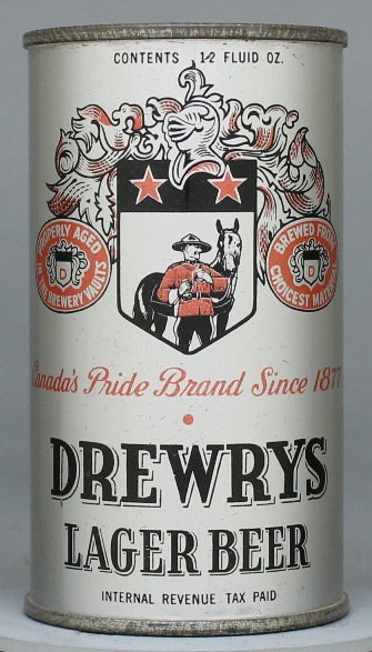 Drewrys Lager Beer Flat Top Can