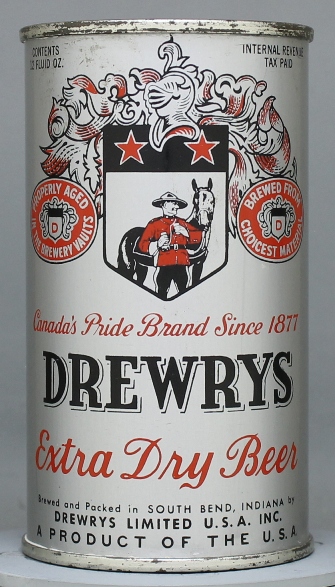 Drewrys Extra Dry Beer Flat Top Can