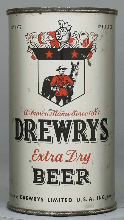 Drewrys Extra Dry Beer Flat Top Can