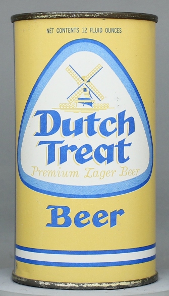 Dutch Treat Premium Lager Beer Flat Top Can