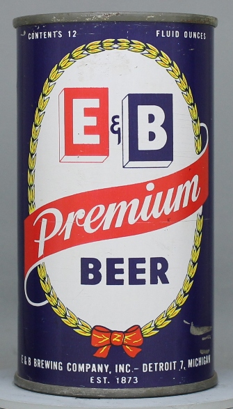E & B Premium Beer Flat Top Can