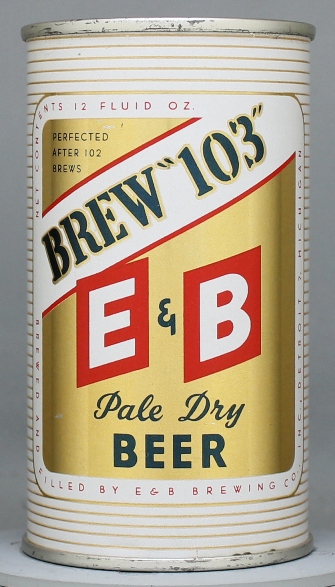 E & B Brew "103" Pale Dry Beer Flat Top Can