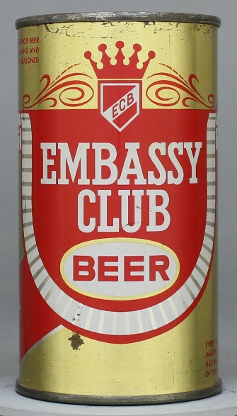 Embassy Club Extra Dry Beer Flat Top Can