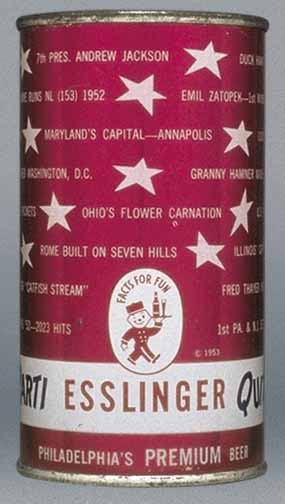 Esslinger Parti Quiz Philadelphia's Premium Beer Flat Top Can