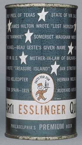 Esslinger Parti Quiz Philadelphia's Premium Beer Flat Top Can