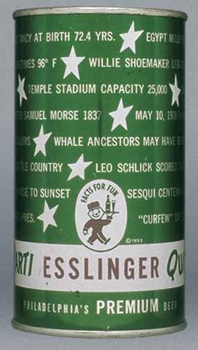 Esslinger Parti Quiz Philadelphia's Premium Beer Flat Top Can