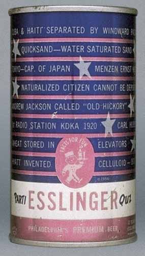 Esslinger Parti Quiz Philadelphia's Premium Beer Flat Top Can