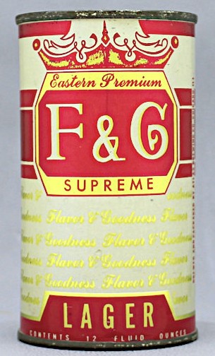 F & G Eastern Premium Lager Beer Flat Top Can