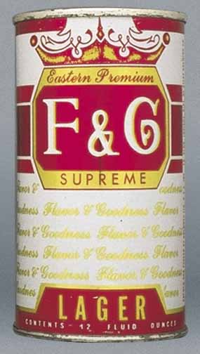 F & G Supreme Lager Beer Flat Top Can
