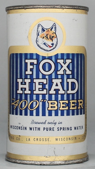 Fox Head 400 Beer Flat Top Can